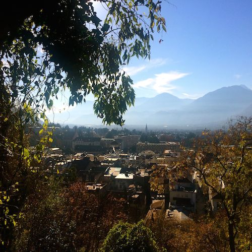 Blick vom Tappeinerweg auf Meran