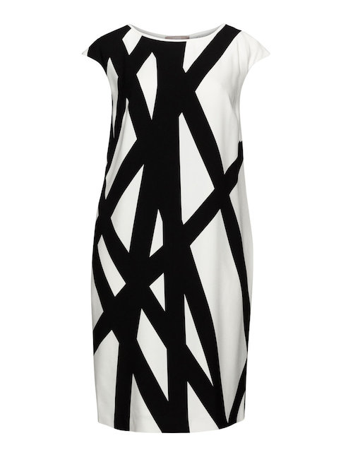 Kleid von Elena Miro in Schwarz-weiß.