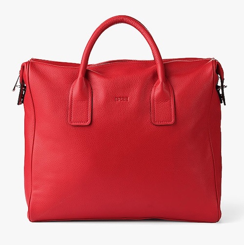 Laptop- und Business-Tasche von BREE aus rotem Leder